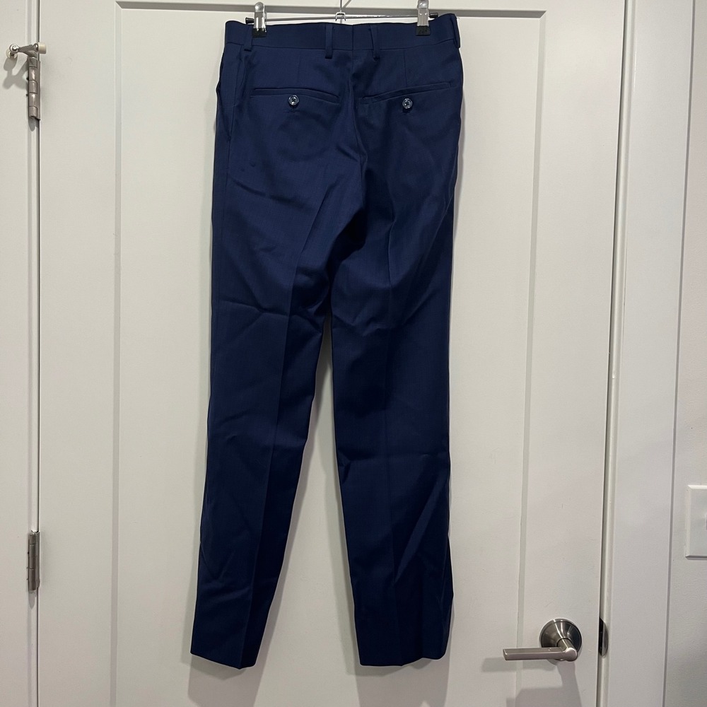 Tiglio Luxe Porto Suit Pants Mens 30S Navy Blue Pure Wool Slim Fit TL2550